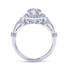 Gabriel & Co. 14k White Gold Victorian Vintage Engagement Ring