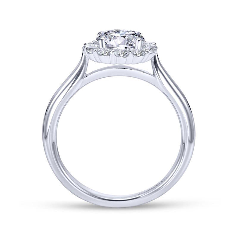 Gabriel & Co. 14k White Gold Contemporary Halo Engagement Ring