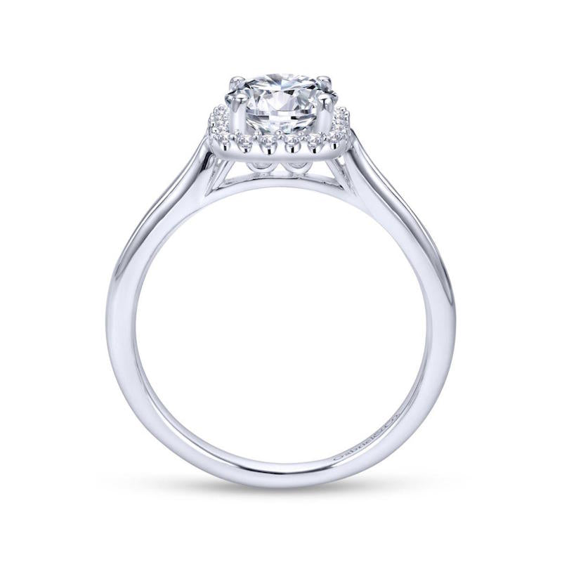 Gabriel & Co. 14k White Gold Contemporary Halo Engagement Ring