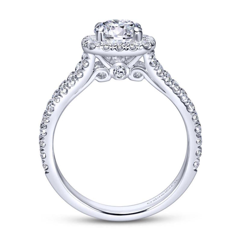 Gabriel & Co. 14k White Gold Contemporary Halo Engagement Ring