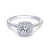 Gabriel & Co. 14k White Gold Victorian Halo Engagement Ring