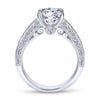 Gabriel & Co. 14k White Gold Victorian Straight Engagement Ring