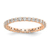 Quality Gold 14k Rose Gold Polished Size 9 Shared Prong 1 carat Diamond Complete Eternity Band