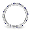 Quality Gold 14k White Gold Lab Grown Dia SI1/SI2 G H I and Cr Blue Sapphire Eternity Band