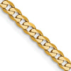 Quality Gold 14K 24 inch 2.9mm Flat Beveled Curb with Lobster Clasp Chain