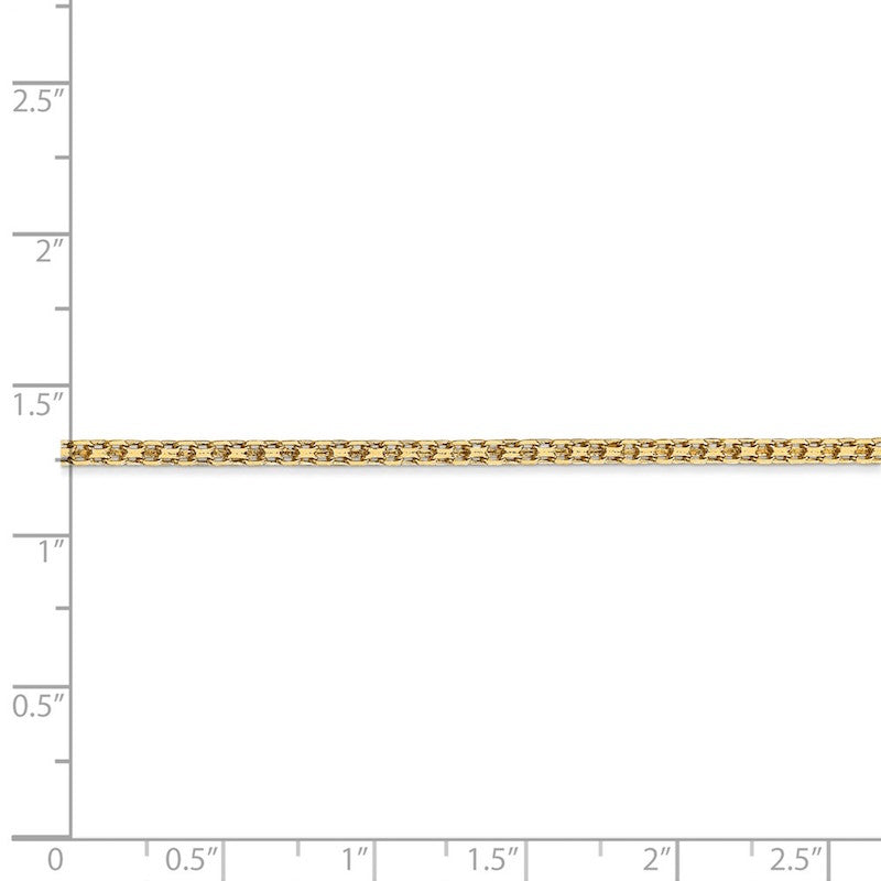 Quality Gold 14k 2mm Lightweight Flat Chain Anklet