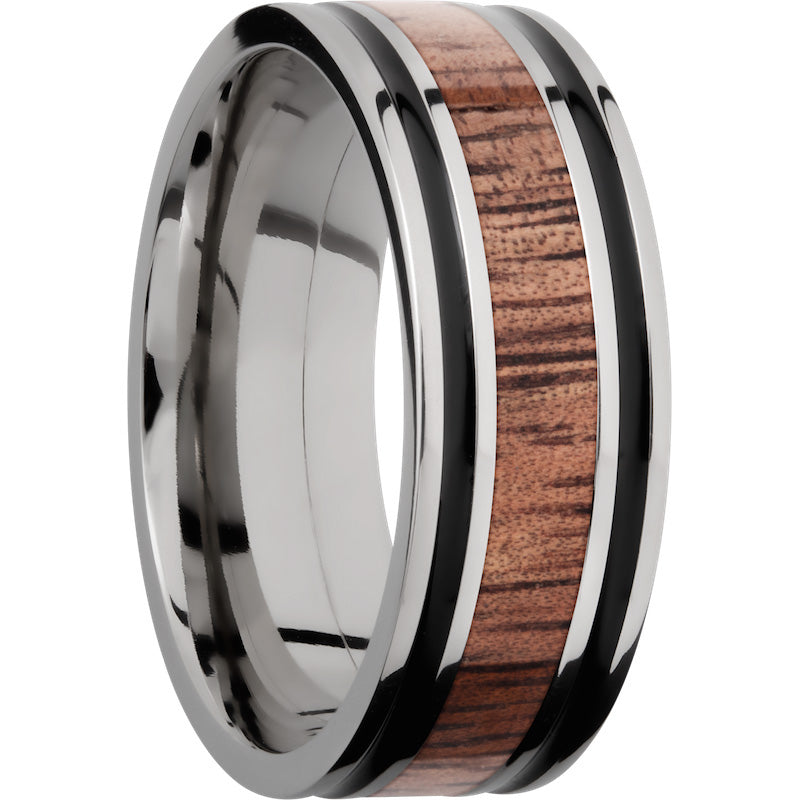 Lashbrook Titanium Hardwood 8mm Men's Wedding Band