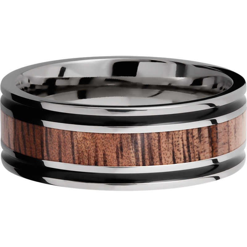 Lashbrook Titanium Hardwood 8mm Men's Wedding Band