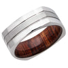 Lashbrook White Cobalt Chrome Hardwood 8mm Men's Wedding Band