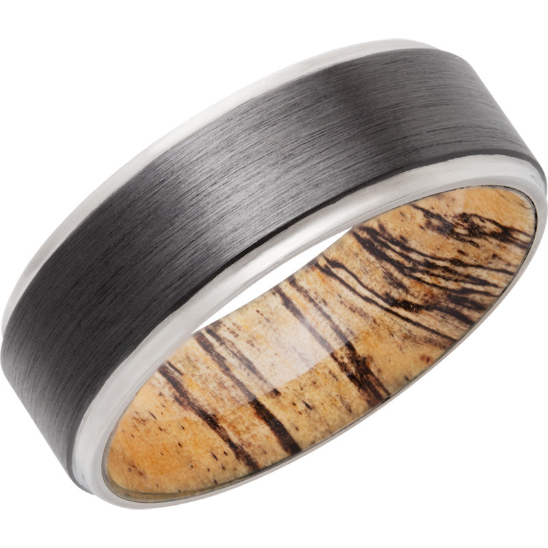 Lashbrook Black Zirconium Hardwood 8mm Men's Wedding Band