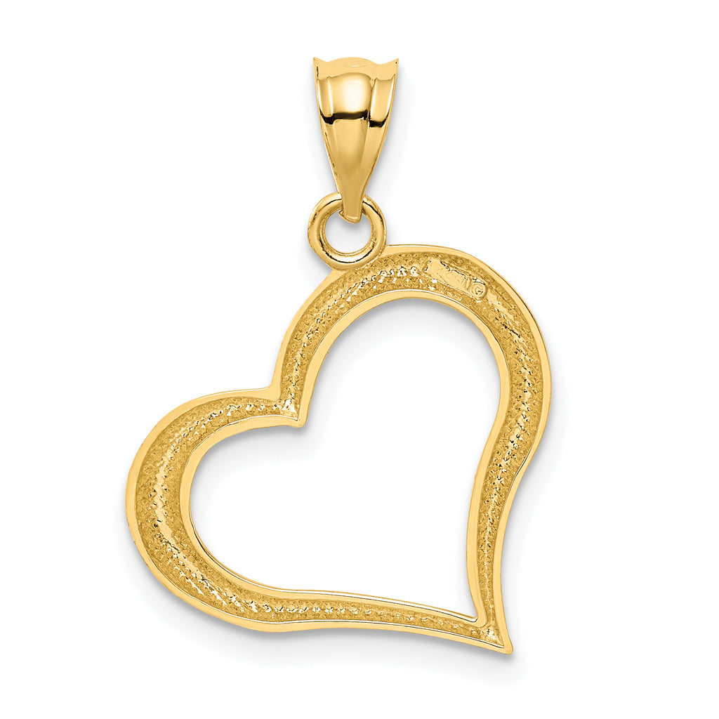 Quality Gold 14K Polished Dangling Heart Pendant