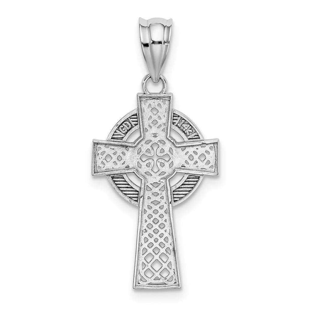 Quality Gold 14k White Gold Celtic Cross Pendant