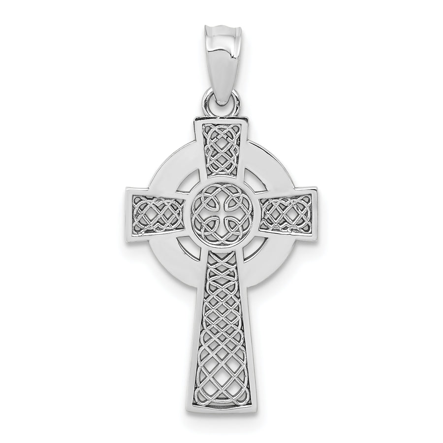 Quality Gold 14k White Gold Celtic Cross Pendant