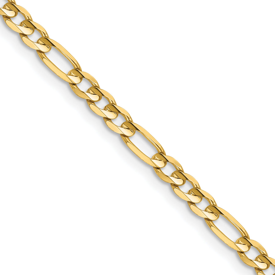 Quality Gold 14K 24 inch 4mm Concave Open Figaro with Lobster Clasp Chain