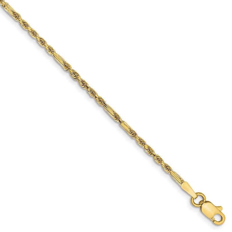 Quality Gold 14k 1.8mm Milano Rope Chain Anklet
