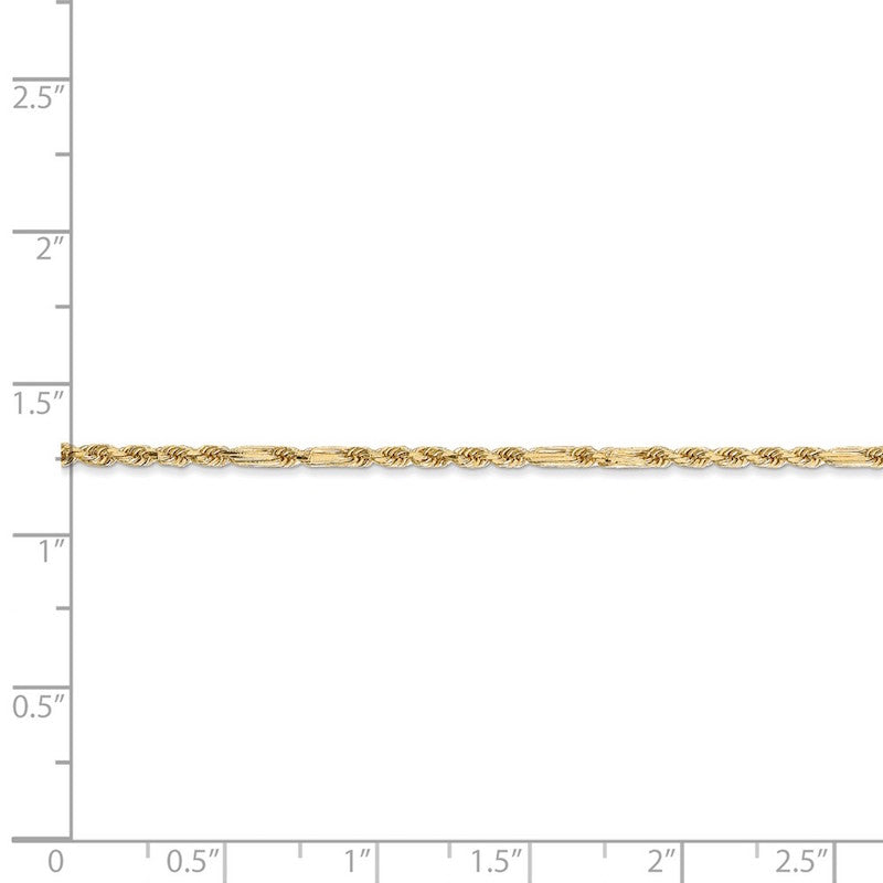 Quality Gold 14k 1.8mm Milano Rope Chain Anklet