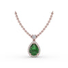 Fana Emerald and Diamond Teardrop Necklace