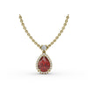 Fana Ruby and Diamond Teardrop Necklace