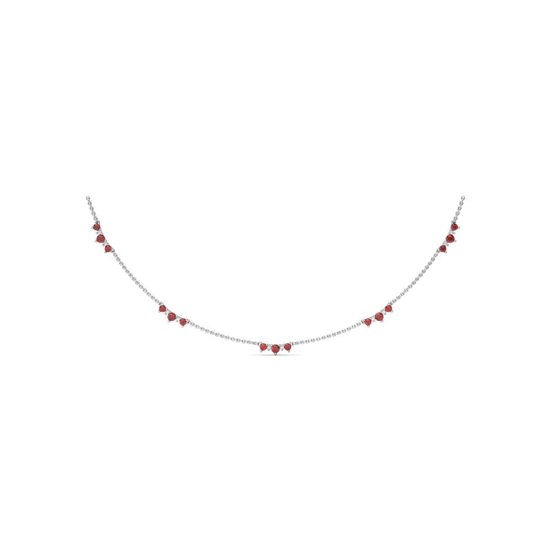 Fana Five Stone Ruby and Diamond Station Necklace