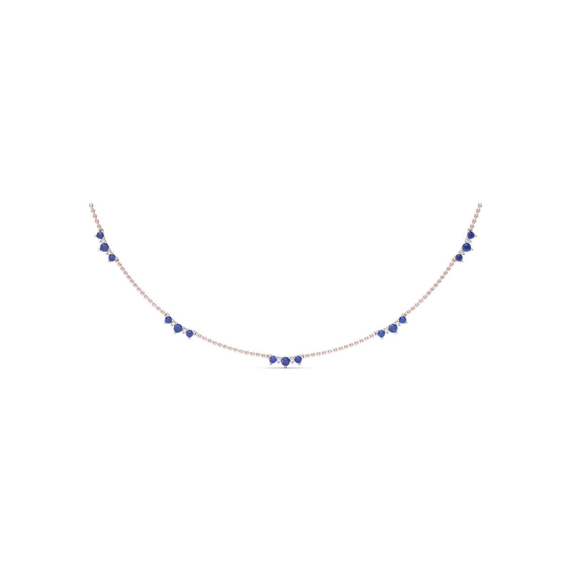 Fana Five Stone Sapphire and Diamond Station Necklace