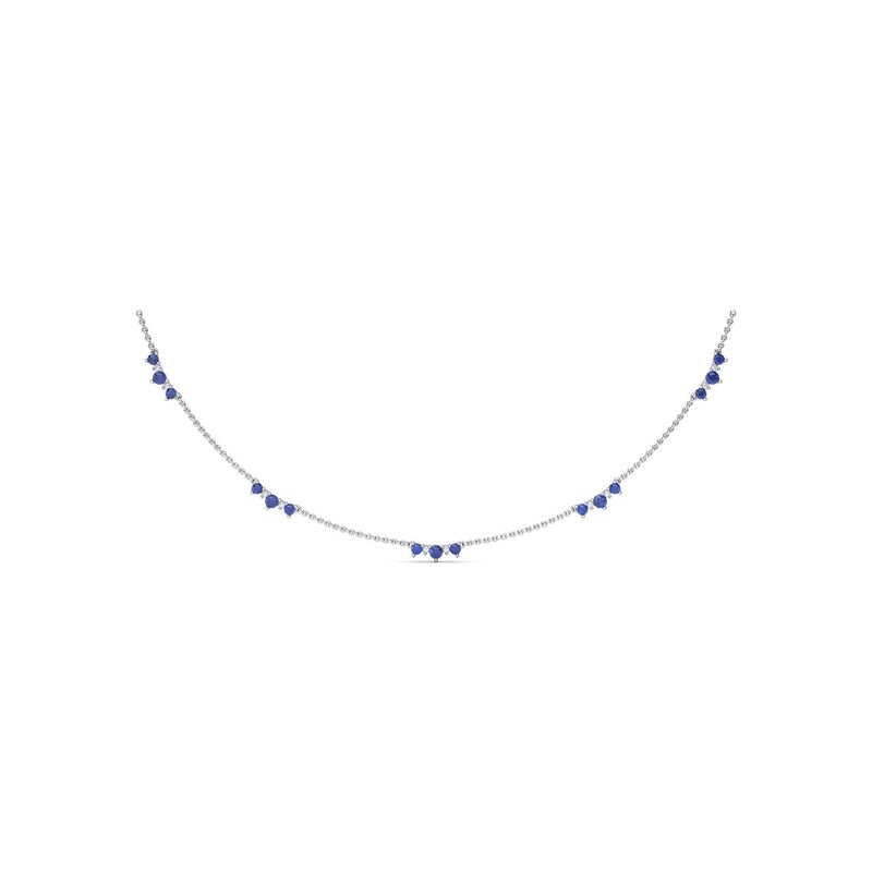 Fana Five Stone Sapphire and Diamond Station Necklace