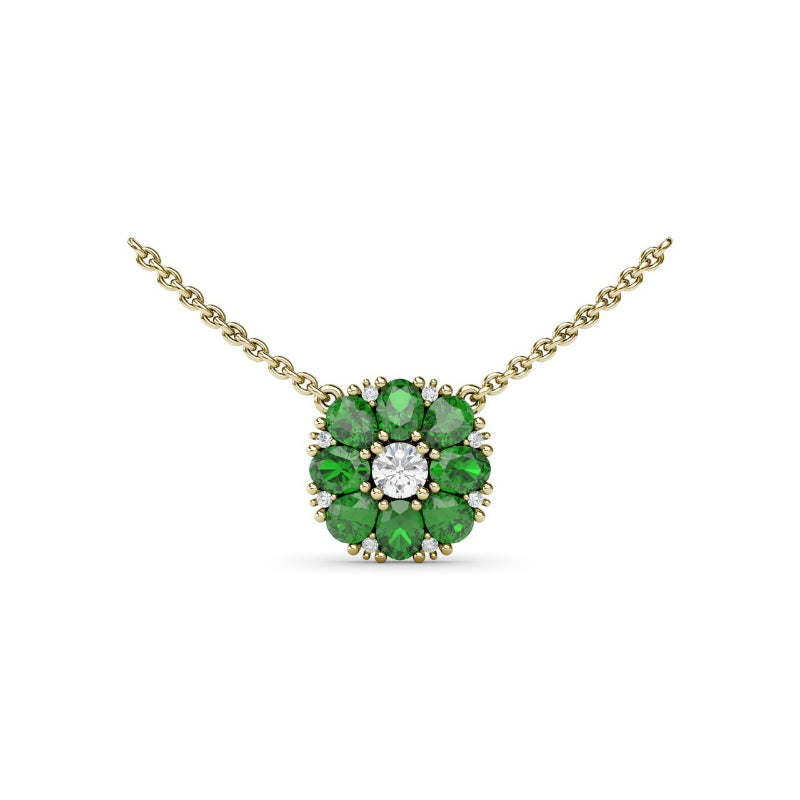 Fana Emerald Flower Cluster Necklace