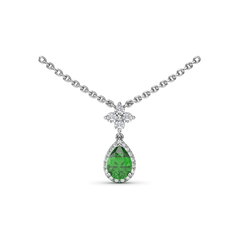 Fana Emerald and Diamond Teardrop Necklace