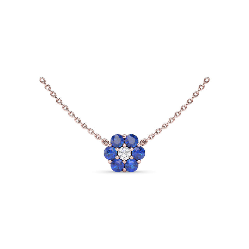 Fana Floral Sapphire and Diamond Necklace