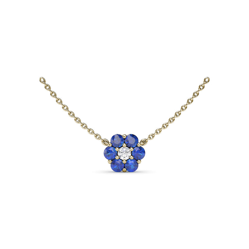 Fana Floral Sapphire and Diamond Necklace