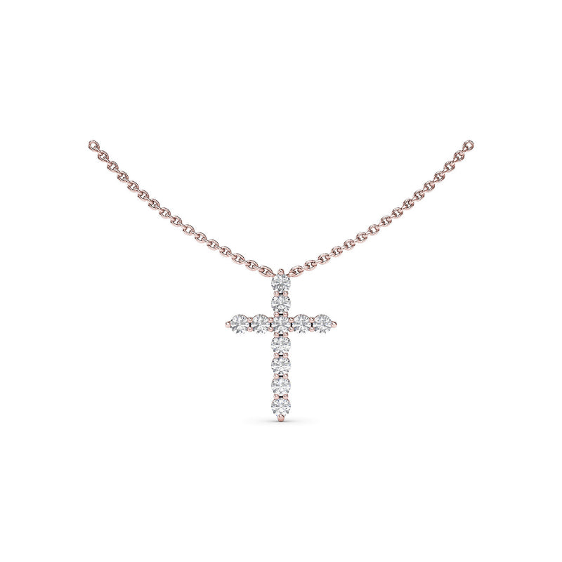 Fana Diamond Prong Cross Necklace