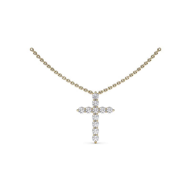 Fana Diamond Prong Cross Necklace