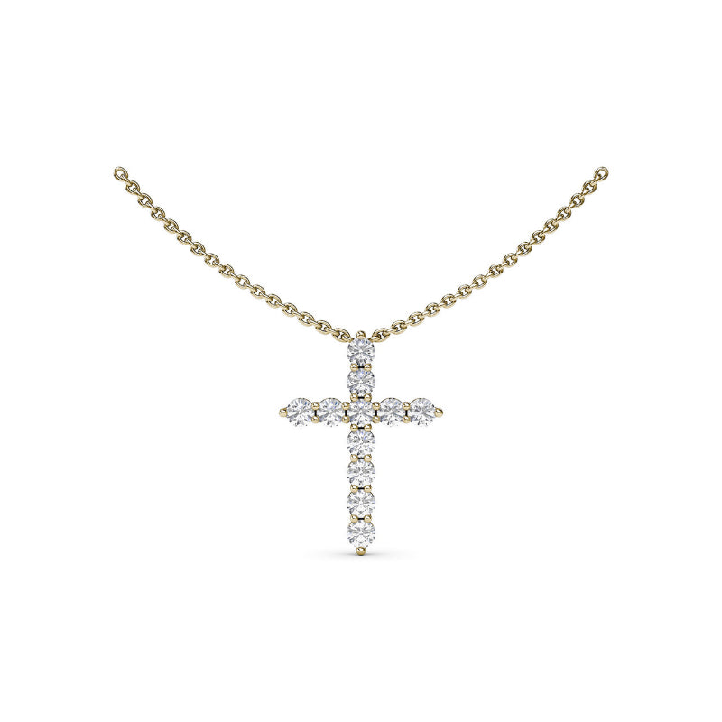 Fana Diamond Prong Cross Necklace