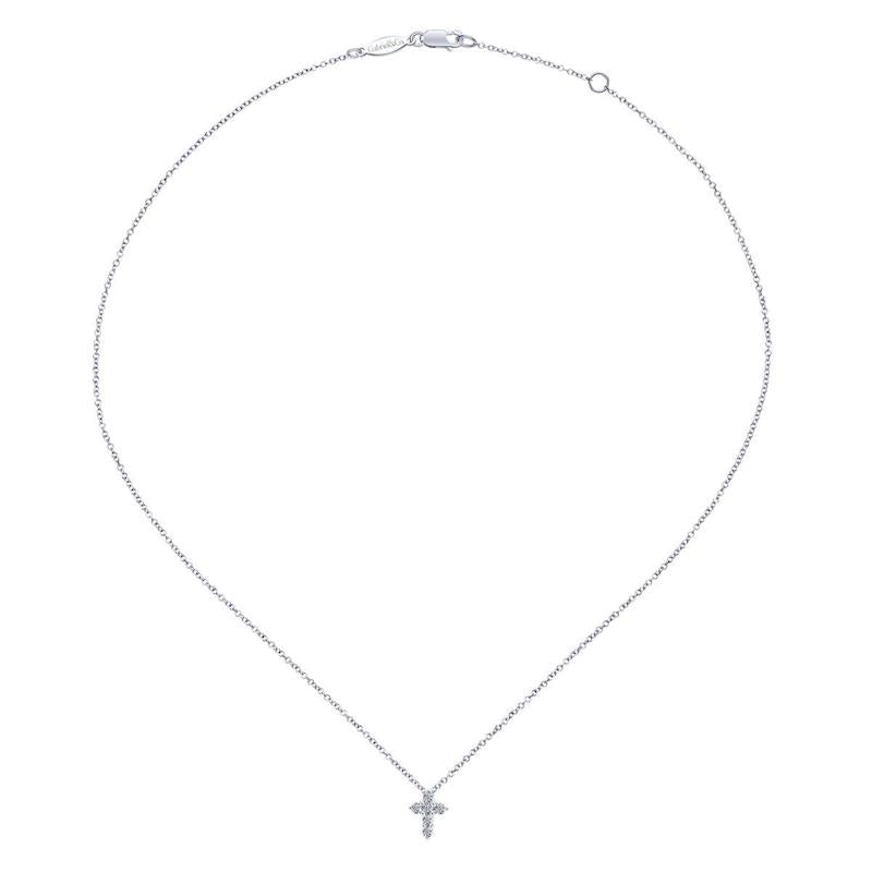 Gabriel & Co. 14k White Gold Faith Diamond Necklace