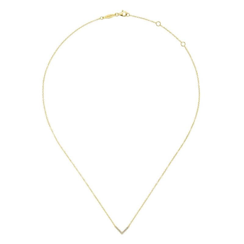 Gabriel & Co. 14k Yellow Gold Lusso Diamond Bar Necklace