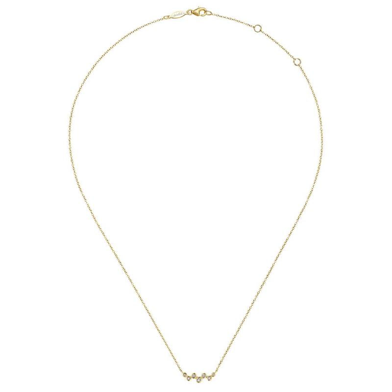 Gabriel & Co. 14k Yellow Gold Lusso Diamond Bar Necklace