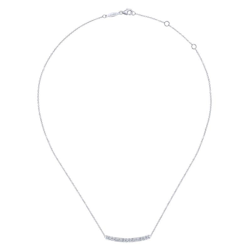 Gabriel & Co. 14k White Gold Lusso Diamond Bar Necklace