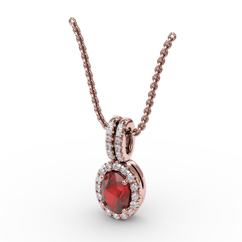 Fana Sophisticated Ruby and Diamond Pendant