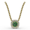 Fana Classic Round Emerald and Diamond Pendant