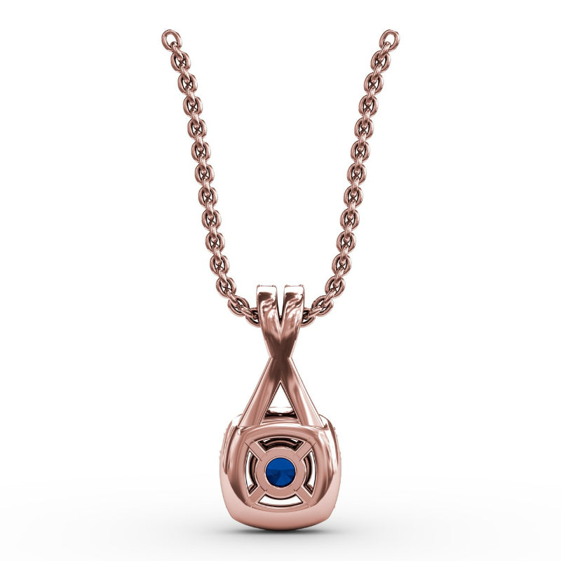 Fana Halo Sapphire and Diamond Pendant