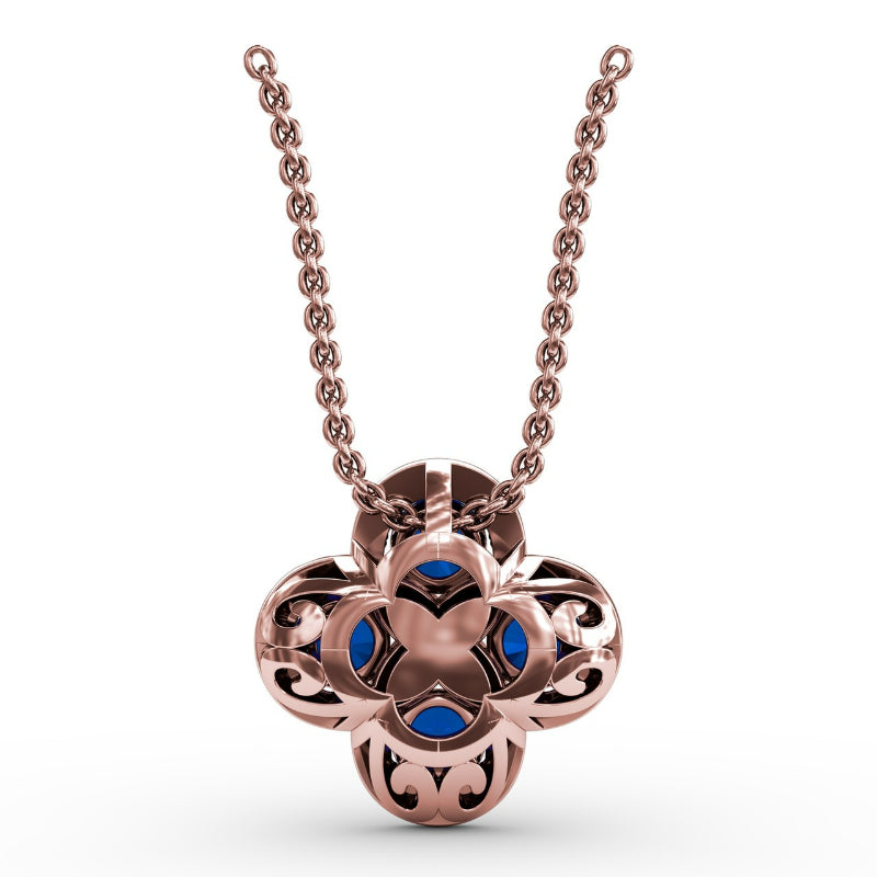 Fana Flower Sapphire and Diamond Pendant