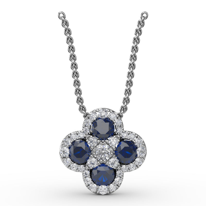 Fana Flower Sapphire and Diamond Pendant