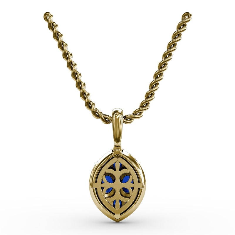 Fana Marquise Sapphire and Diamond Pendant