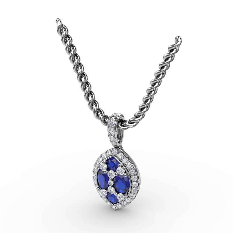 Fana Marquise Sapphire and Diamond Pendant