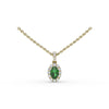 Fana Emerald and Diamond Halo Necklace