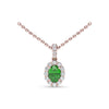 Fana Emerald and Diamond Halo Necklace