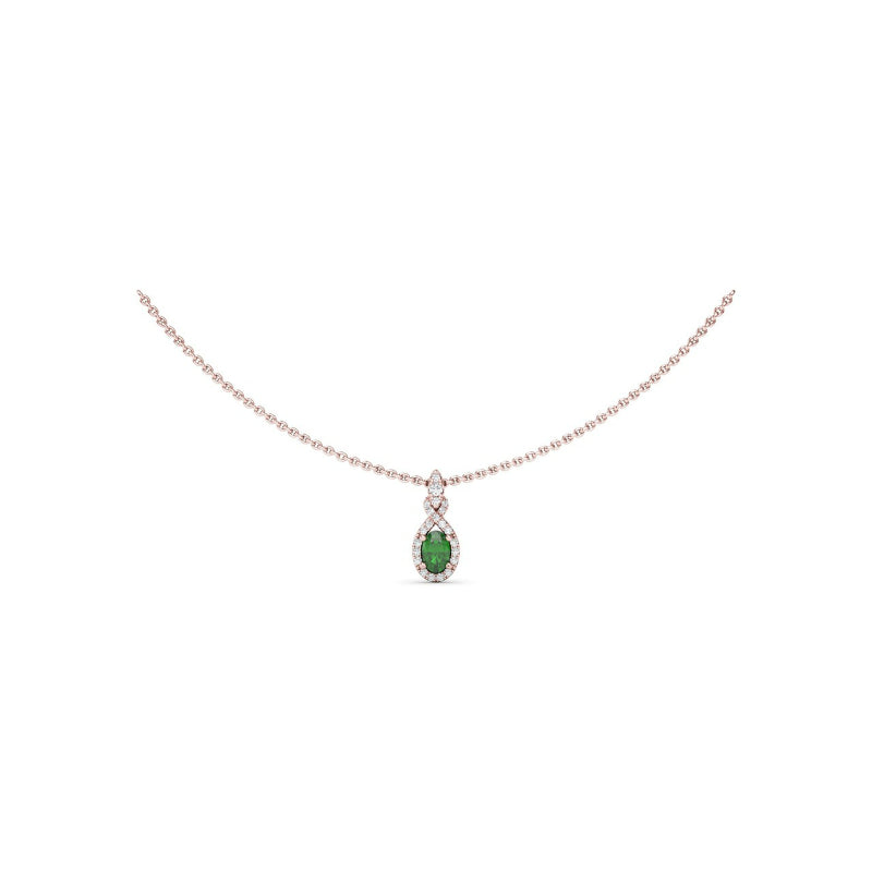 Fana Love Knot Emerald and Diamond Pendant