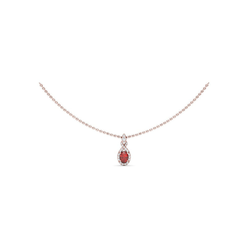 Fana Love Knot Ruby and Diamond Pendant