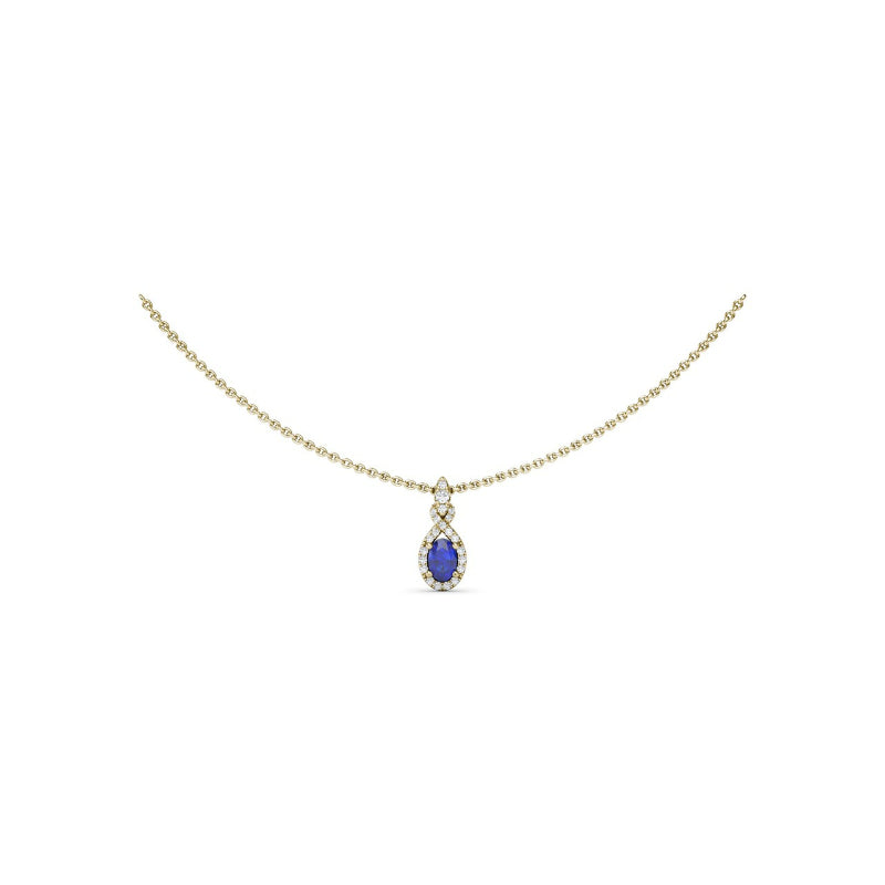 Fana Love Knot Sapphire and Diamond Pendant