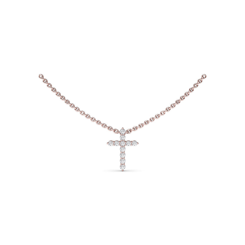 Fana Diamond Prong Cross Necklace