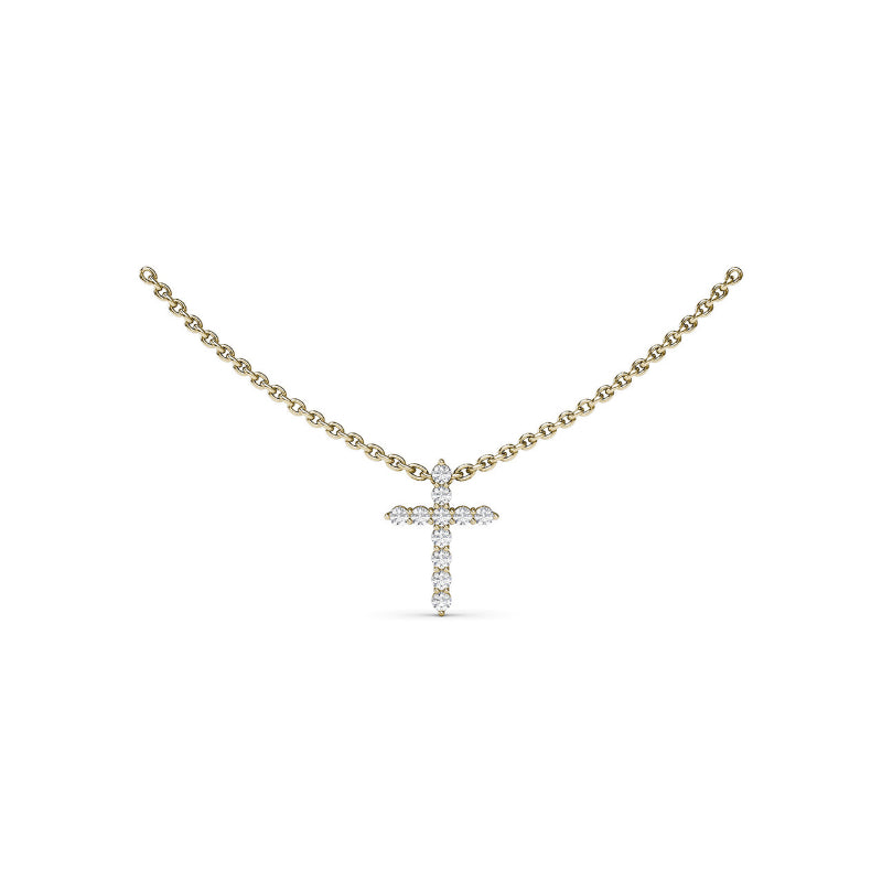 Fana Diamond Prong Cross Necklace